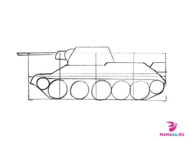 Танк - рисунок к 23 февраля